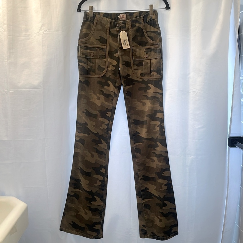 Y2K Joie camouflage slight flare pants..
